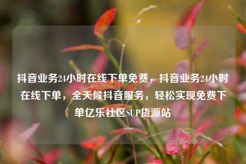 抖音业务24小时在线下单免费，抖音业务24小时在线下单	，全天候抖音服务，轻松实现免费下单亿乐社区SUP货源站  第1张
