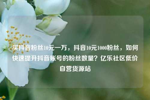 买抖音粉丝10元一万，抖音10元1000粉丝，如何快速提升抖音账号的粉丝数量？亿乐社区低价自营货源站  第1张