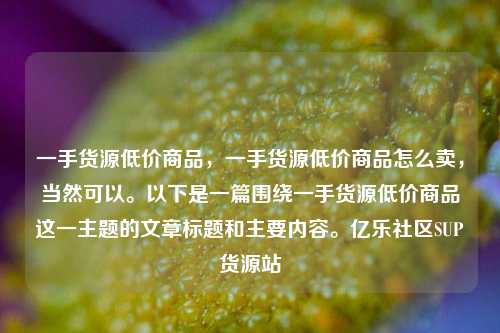 一手货源低价商品，一手货源低价商品怎么卖，当然可以。以下是一篇围绕一手货源低价商品这一主题的文章标题和主要内容	。亿乐社区SUP货源站  第1张